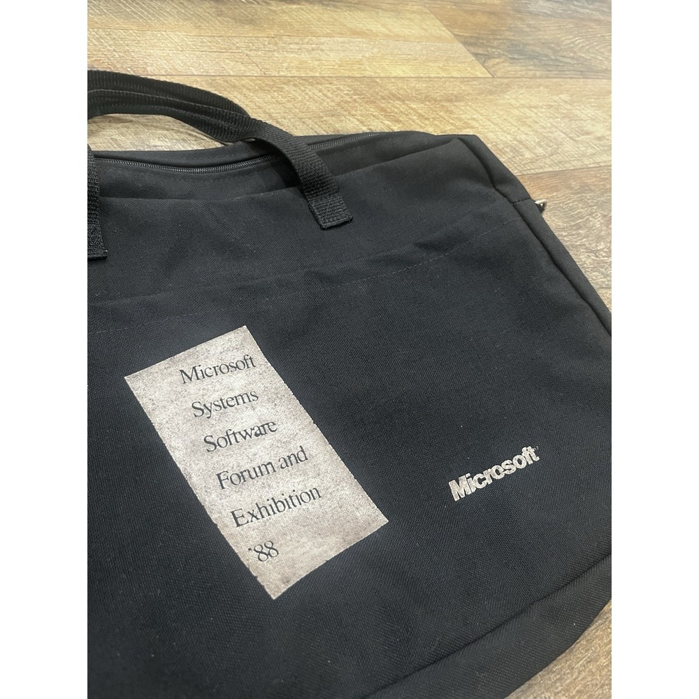 Vintage 1988 Microsoft Systems Software Forum & Exhibition Messenger Bag 80s - Picture 2 of 7